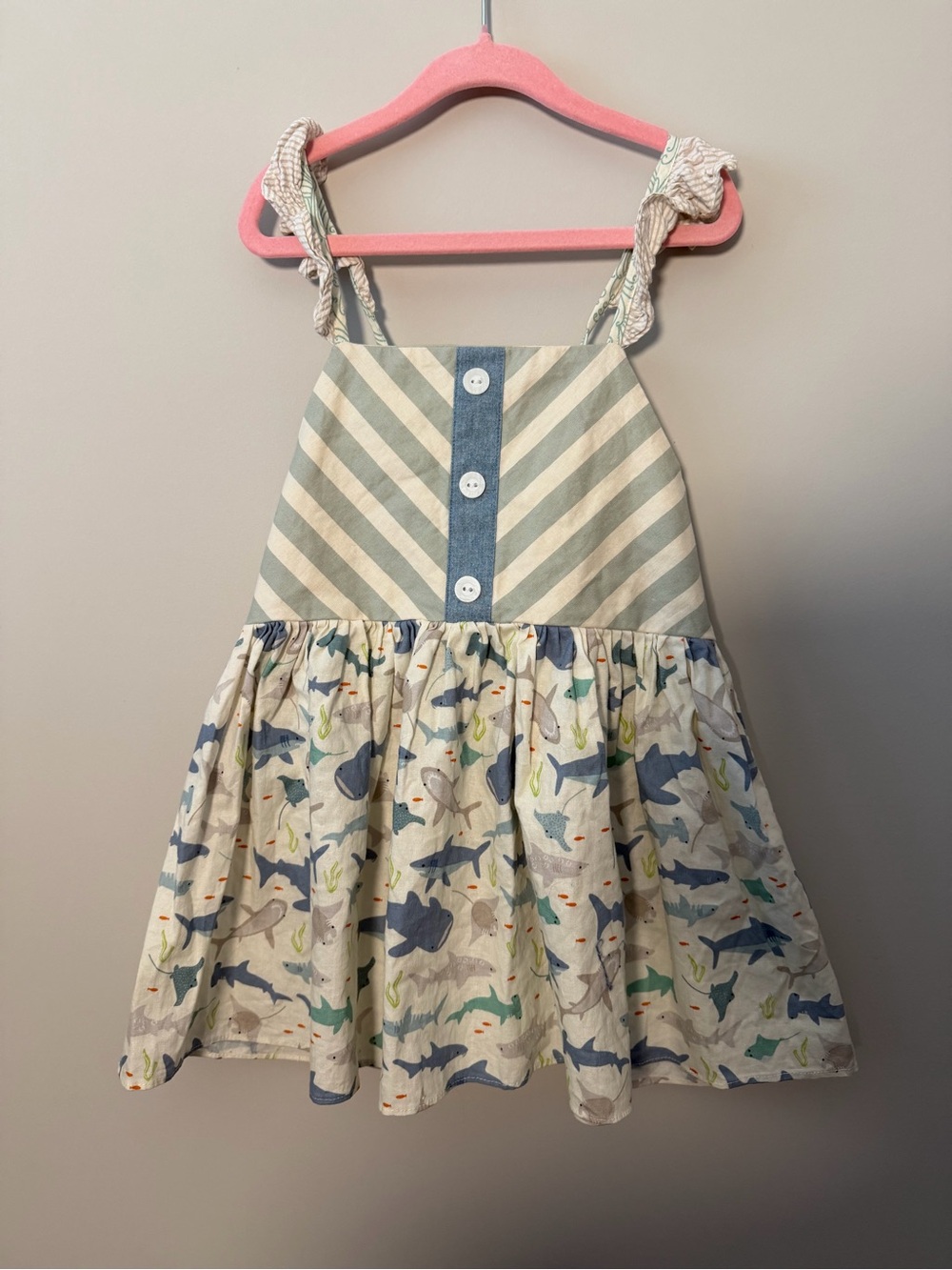 Girls' Ocean Friends Tank Dress - Blue & Cream